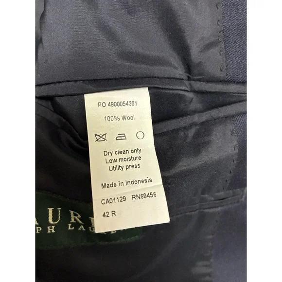 Lauren Ralph Lauren Blazer‎ Men's 42R Navy Wool Gold Buttons Sport Coat